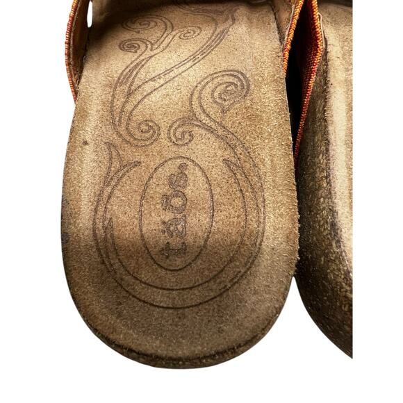 TAOS Orange weave low cork wedge slip on sandals comfort euro 41 US  sz 10 - Picture 6 of 10